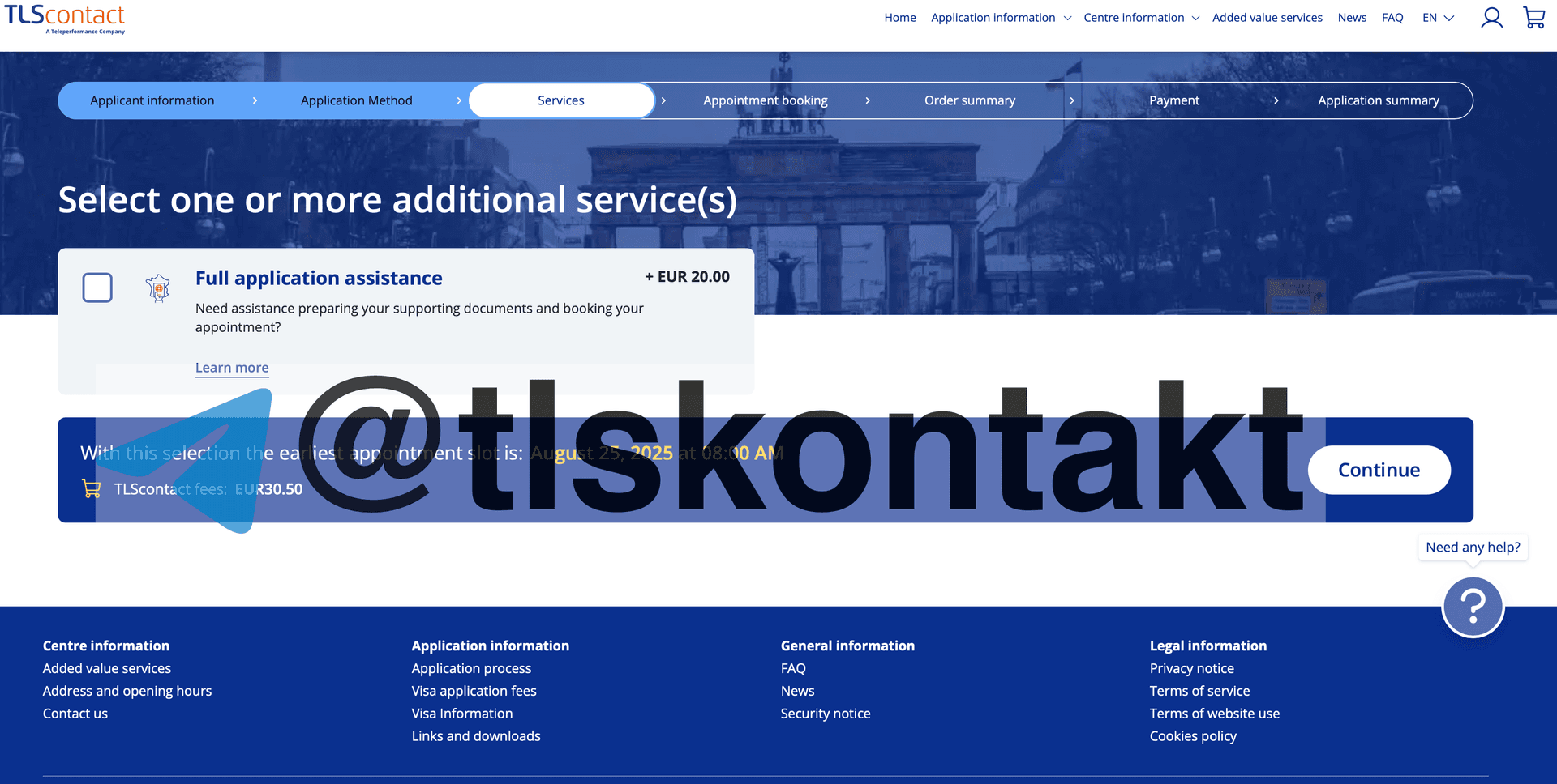 خدمات اضافی TLS Contact